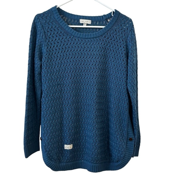 Simply Southern Snap sweater in Marine Blue Medium - Picture 1 of 10